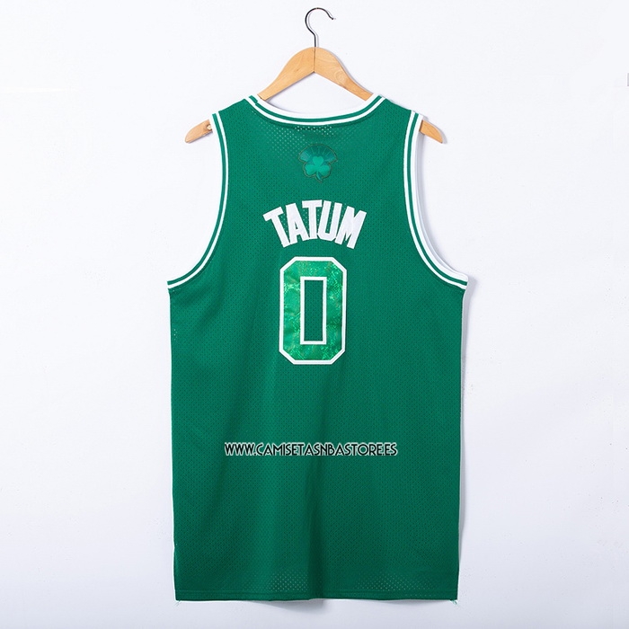 Jayson Tatum NO 0 Camiseta Boston Celtics Hardwood Classics Snakeskin 2021 Verde